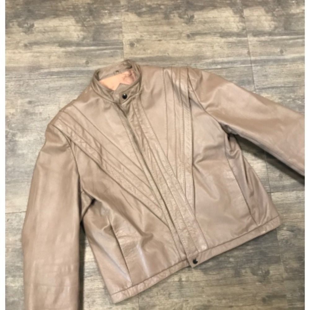 Vintage Casablanca Leather Jacket Women Size 44 (M-L) 80s‎ Full Zip Lined
